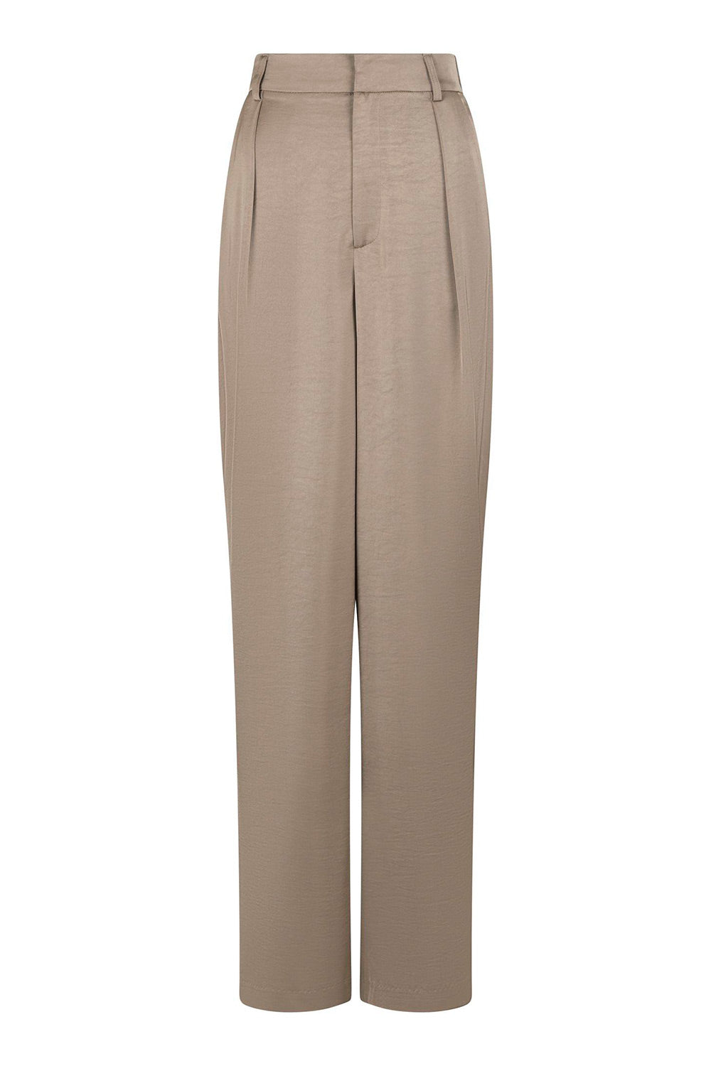 Alessandra Heavy Sateen Pants | Dark Taupe | Neo Noir Trousers