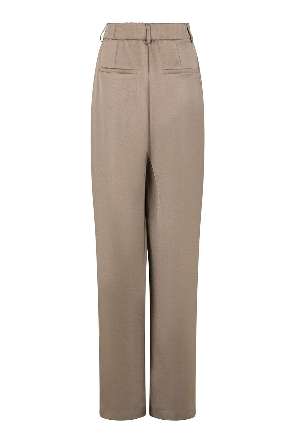 Alessandra Heavy Sateen Pants | Dark Taupe | Neo Noir Trousers