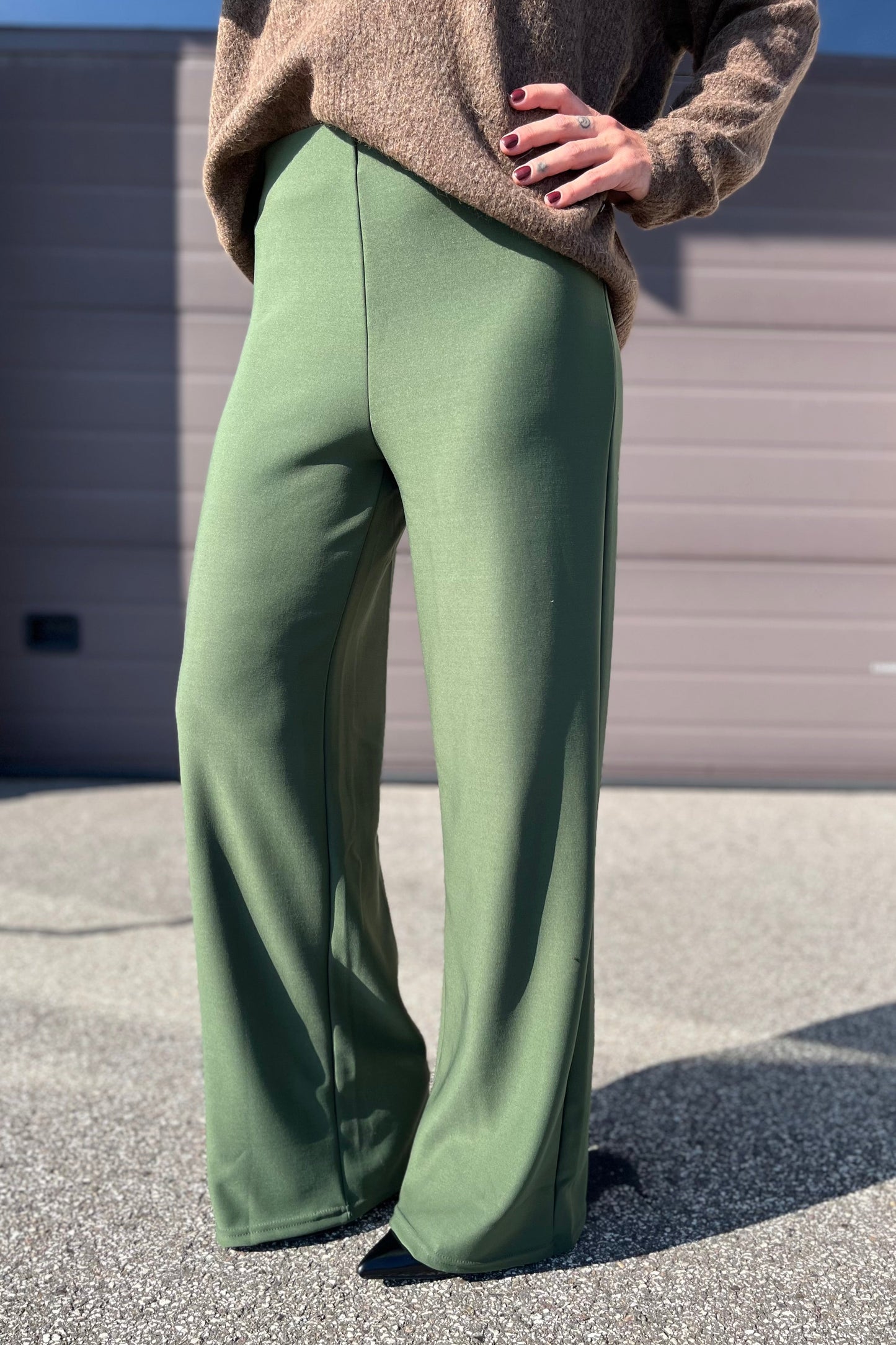 Henne Wide-Leg Pants | Army Green | Liberté Trousers