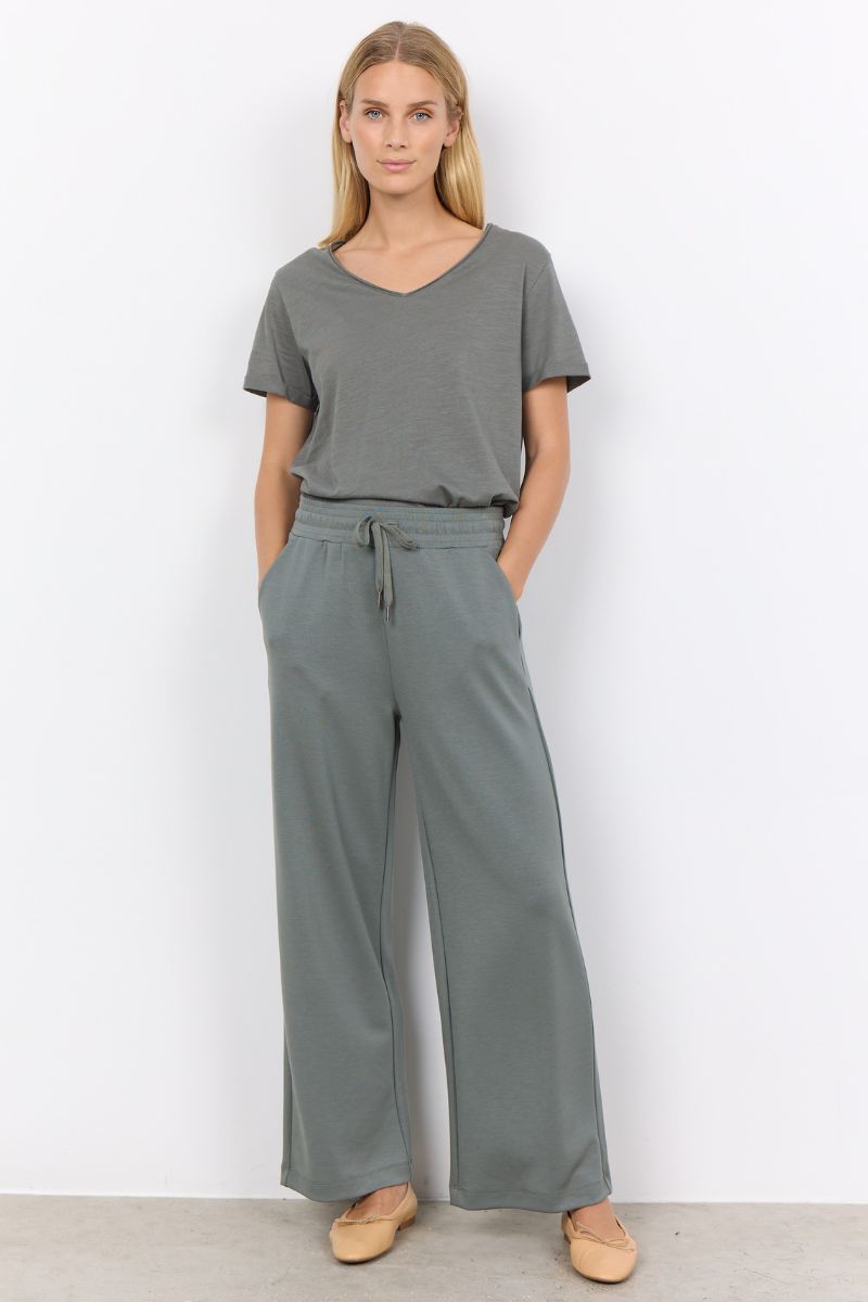 Tini Wide-Leg Pants | Army Green | Statebird Trousers