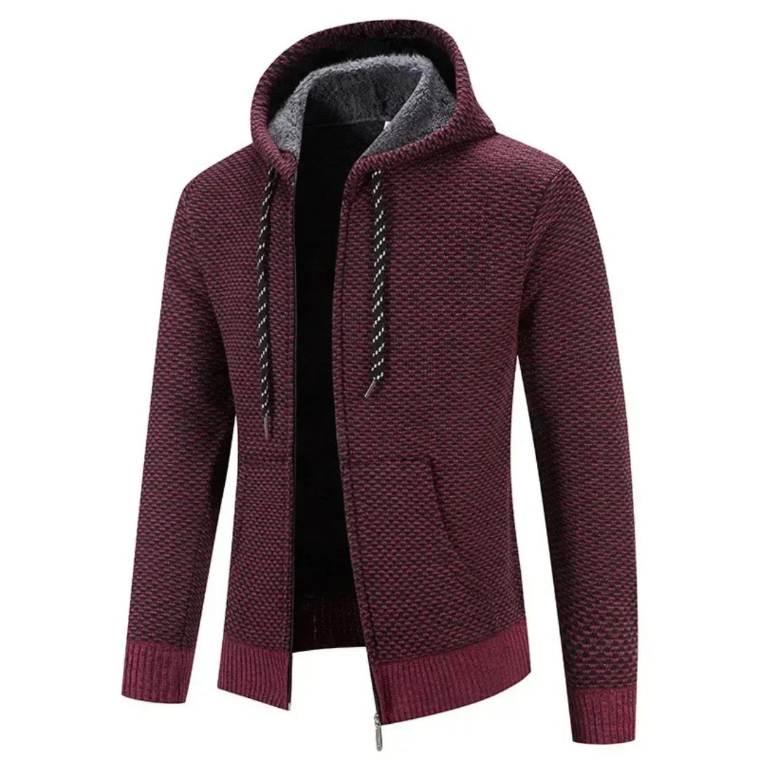 "Lucas™ | Strikket Hoodie med Lynlås" can be rewritten as "Lucas™ | Knit Zip-Up Hoodie".