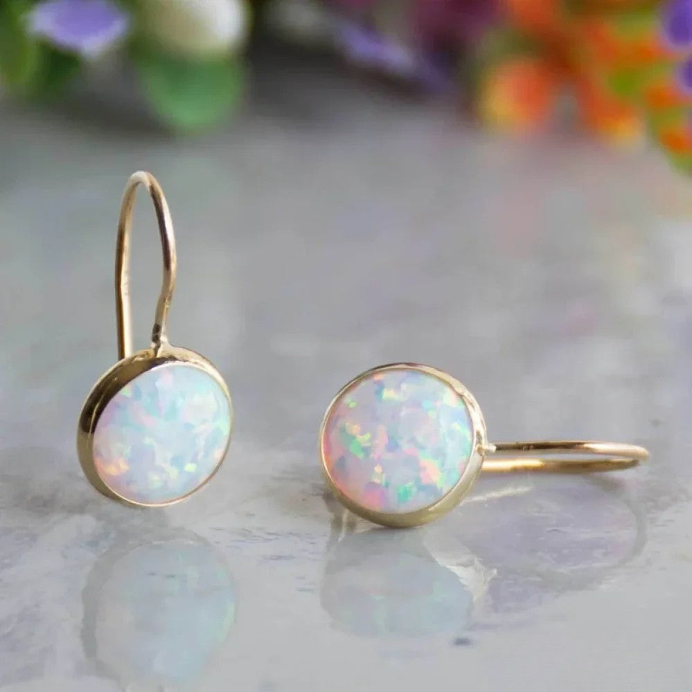 Vintage Opalstein Gold Earrings