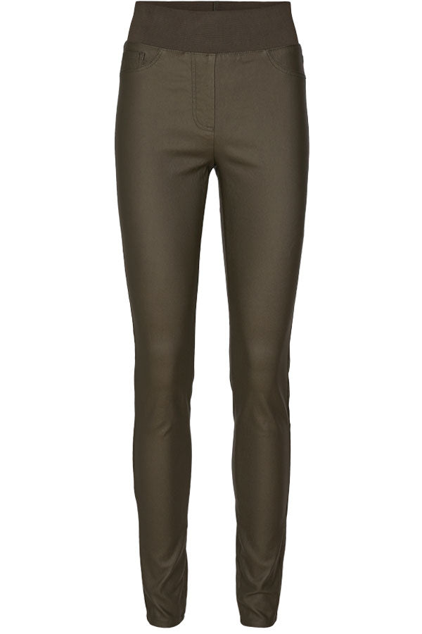 Shantal Cooper | Oliven | Freequent Coated Trousers