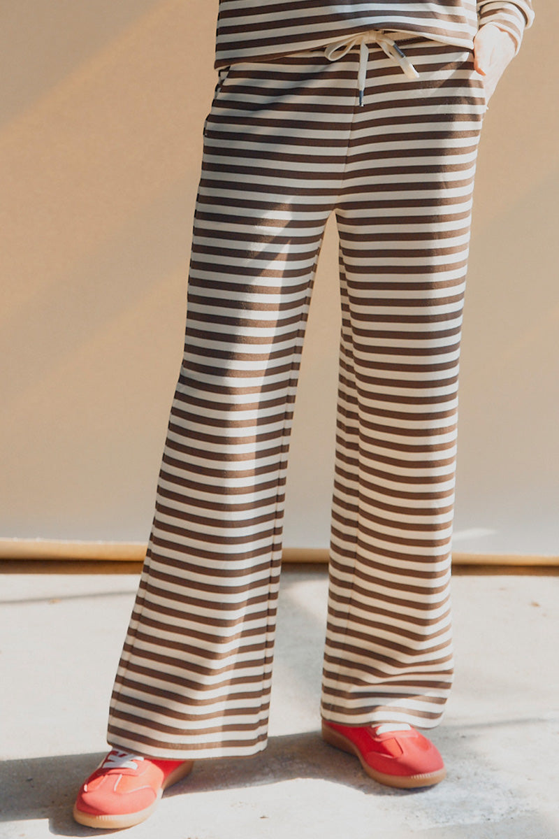 Tini Stripe Wide-Leg Pants | Brun | Statebird Trousers