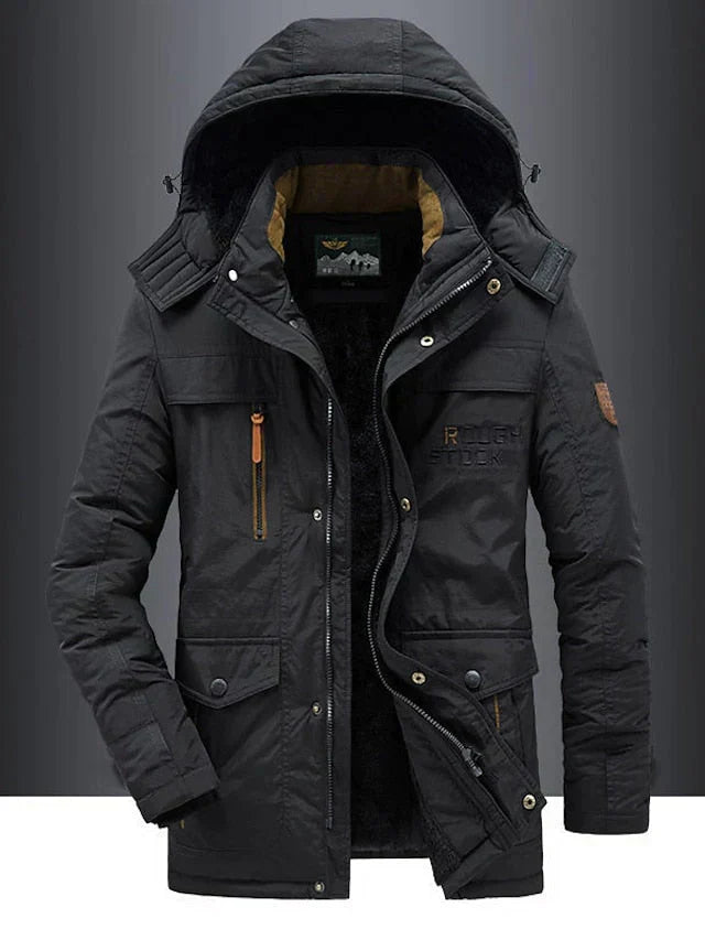Jarl™ | Varm Vinterjakke med Hætte" can be rewritten as "Jarl™ | Cozy Winter Jacket with Hood.