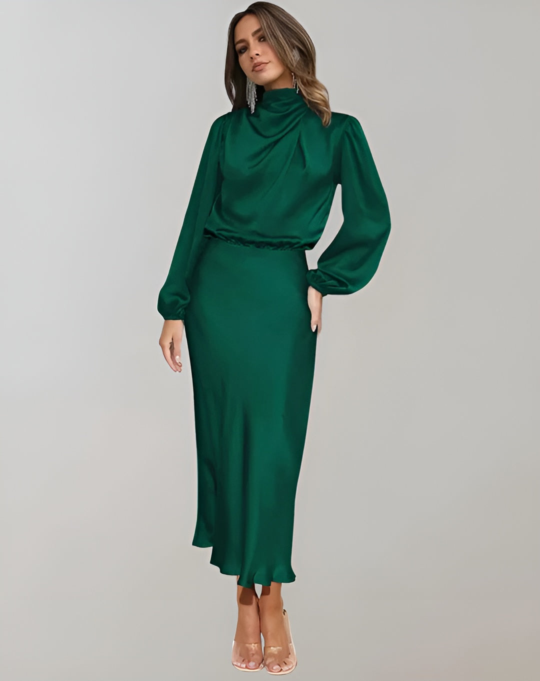Marie | Stilfuld Satin Maxi Kjole