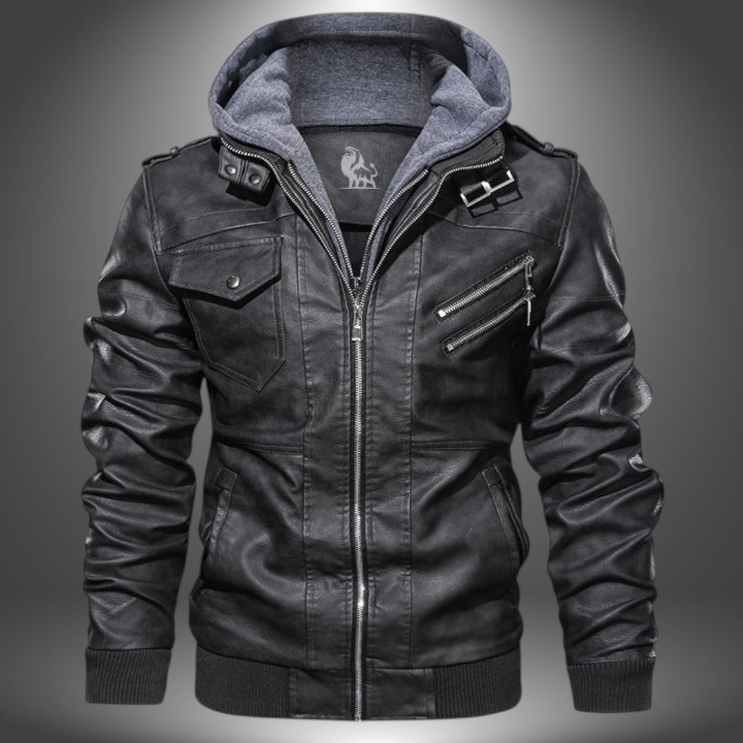 David | Håndlavet Vintage Læderjakke" can be rewritten as "David | Håndlavet Klassisk Læderjakke i Vintage Stil.