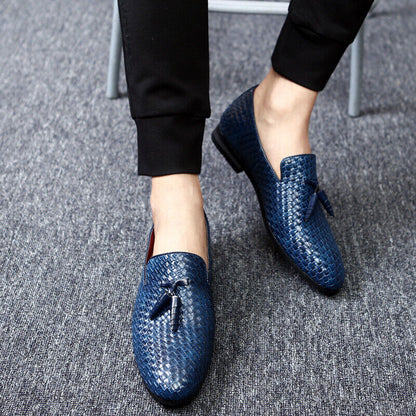 William | Woven Leather Slip-On Loafers