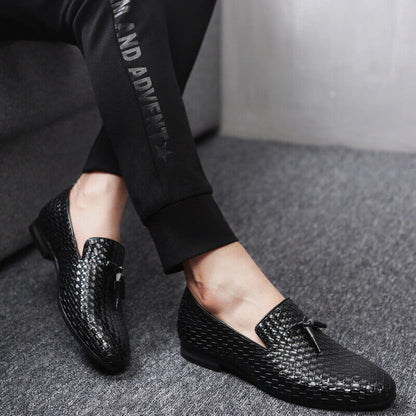 William | Woven Leather Slip-On Loafers
