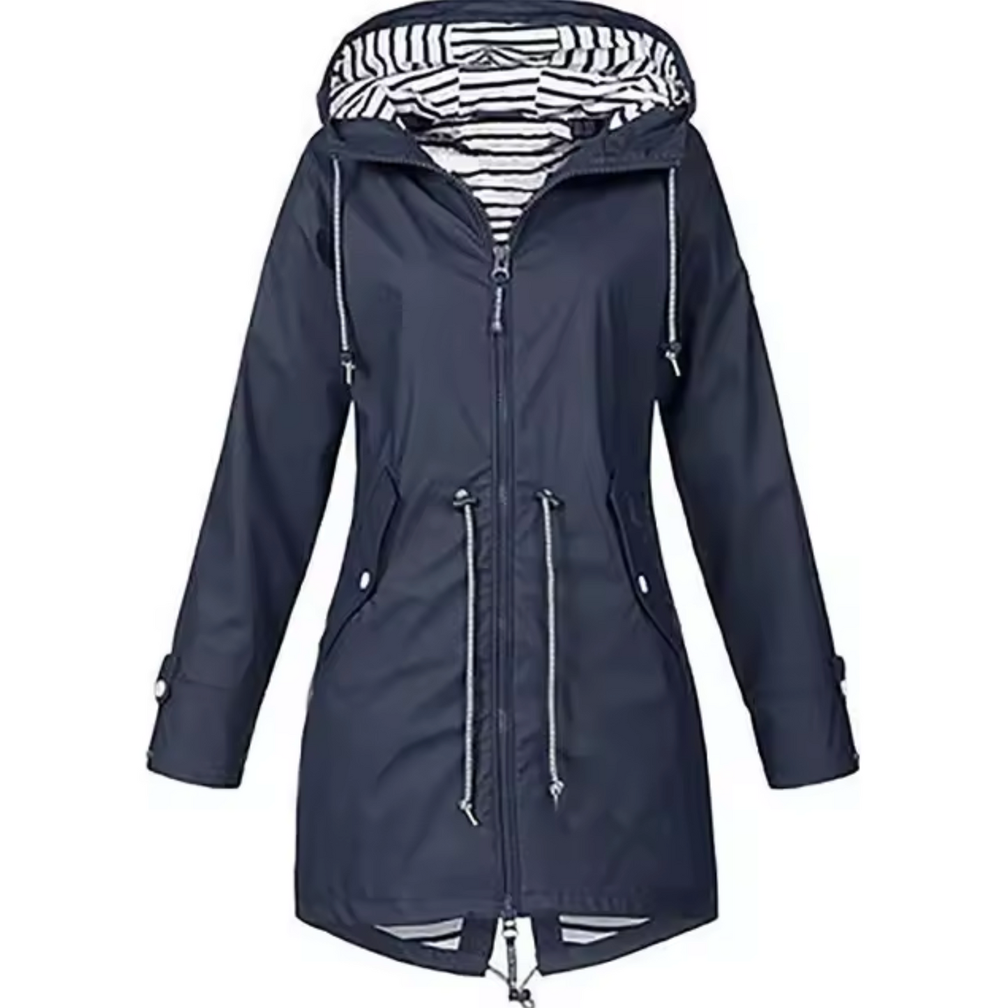 Pernille™ | Striped Front Parka with Drawstring