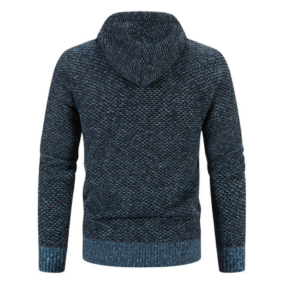 "Lucas™ | Strikket Hoodie med Lynlås" can be rewritten as "Lucas™ | Knit Zip-Up Hoodie".