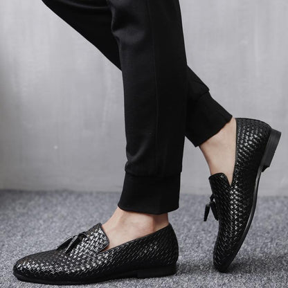 William | Woven Leather Slip-On Loafers