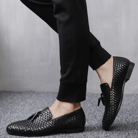 William | Woven Leather Slip-On Loafers