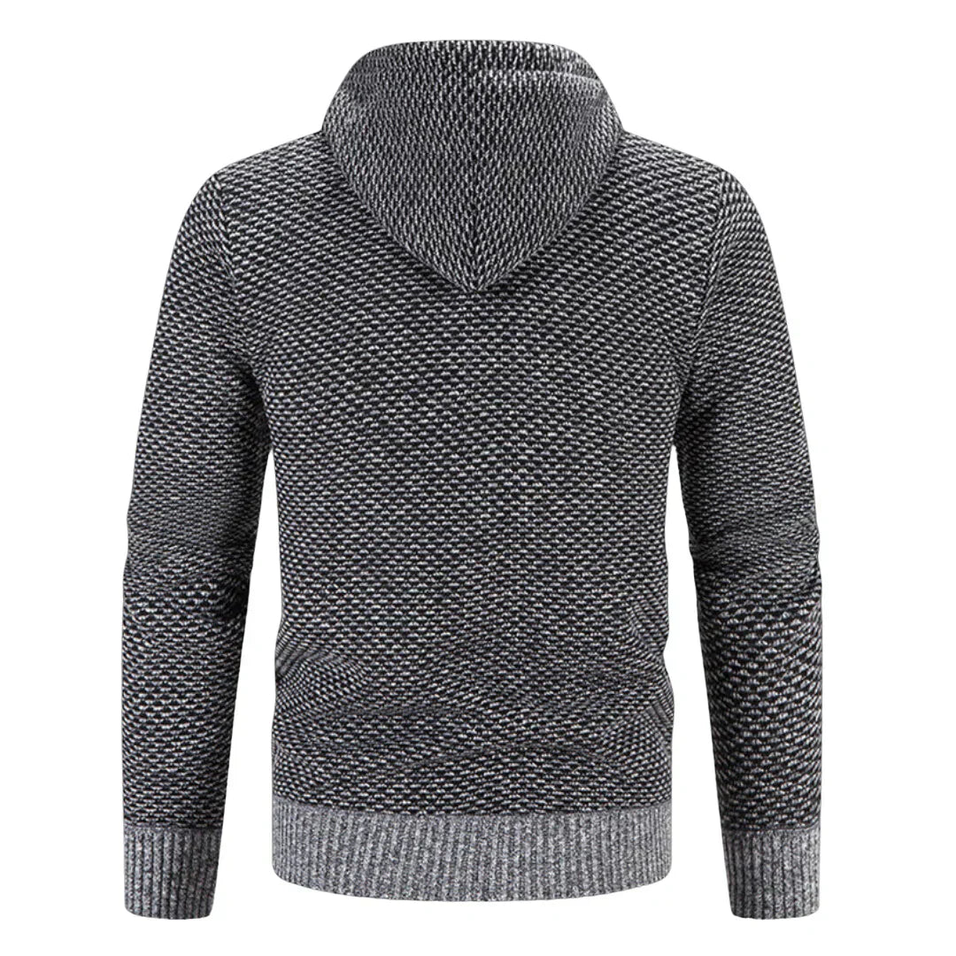 "Lucas™ | Strikket Hoodie med Lynlås" can be rewritten as "Lucas™ | Knit Zip-Up Hoodie".