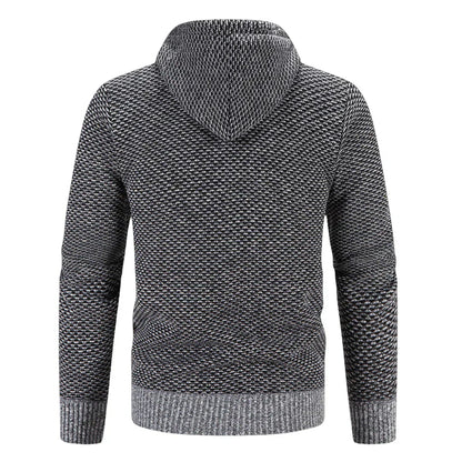 "Lucas™ | Strikket Hoodie med Lynlås" can be rewritten as "Lucas™ | Knit Zip-Up Hoodie".