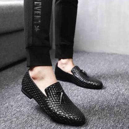 William | Woven Leather Slip-On Loafers