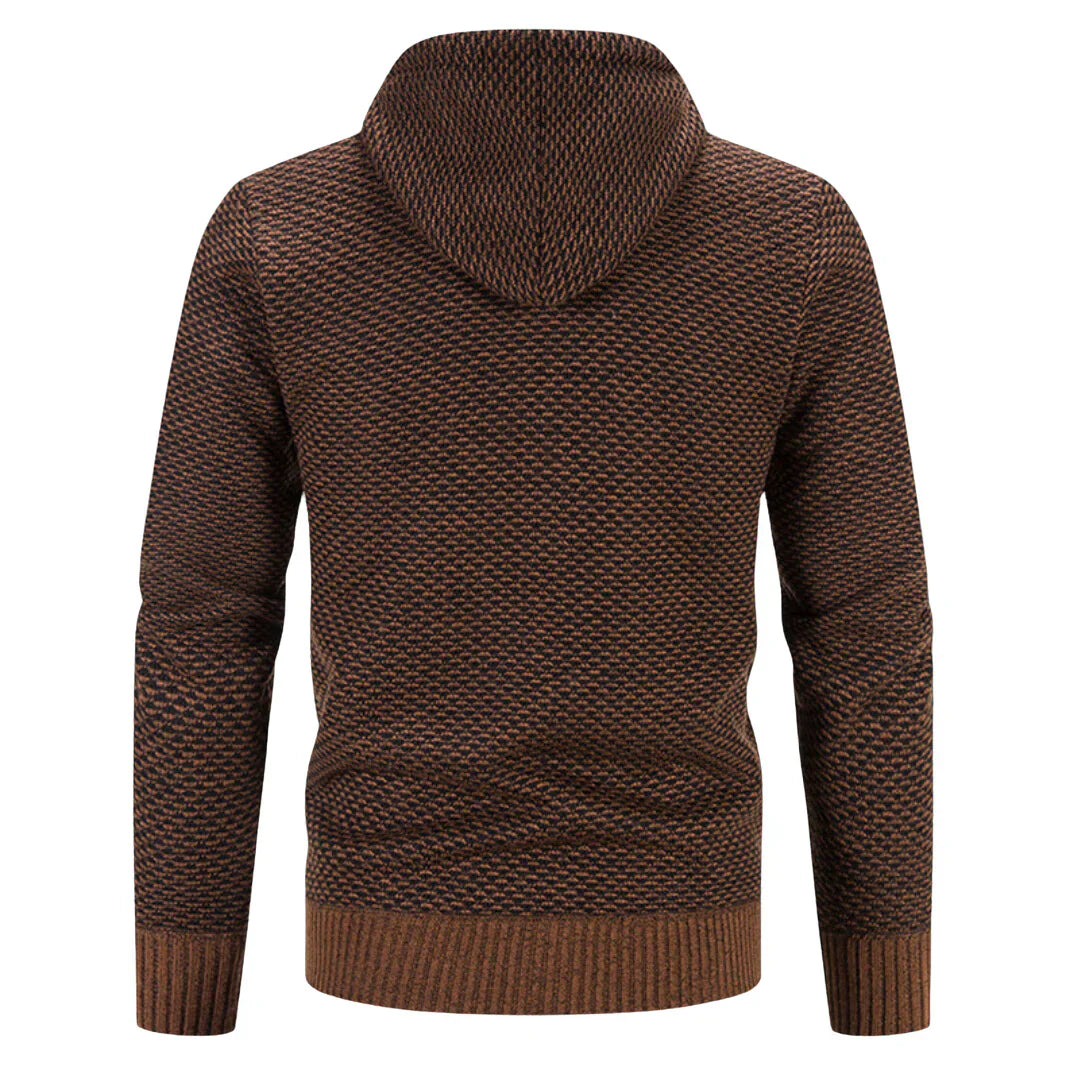"Lucas™ | Strikket Hoodie med Lynlås" can be rewritten as "Lucas™ | Knit Zip-Up Hoodie".