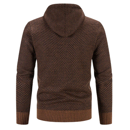 "Lucas™ | Strikket Hoodie med Lynlås" can be rewritten as "Lucas™ | Knit Zip-Up Hoodie".