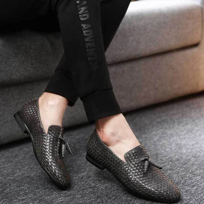 William | Woven Leather Slip-On Loafers
