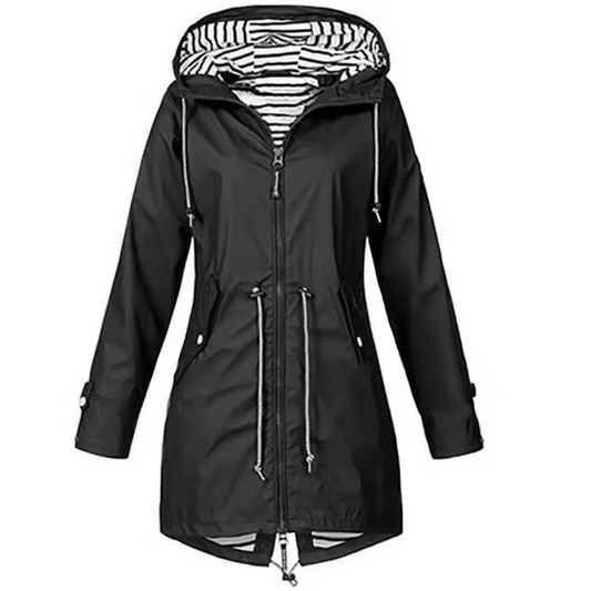 Pernille™ | Striped Front Parka with Drawstring