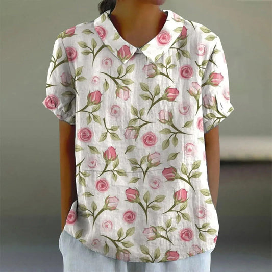 Kirsti | Elegant Bluse med Blomsterdesign