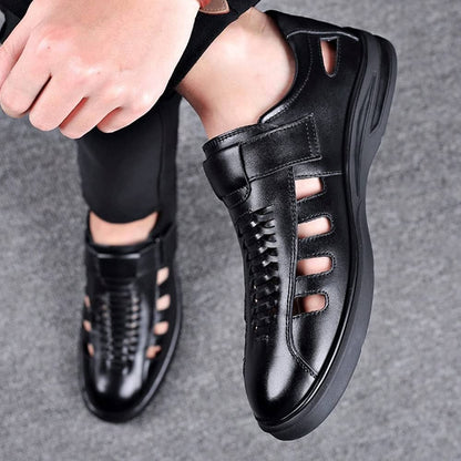 Steffen | Brune Læder Sport Sandaler" can be rewritten as "Steffen | Brown Leather Sport Sandals.