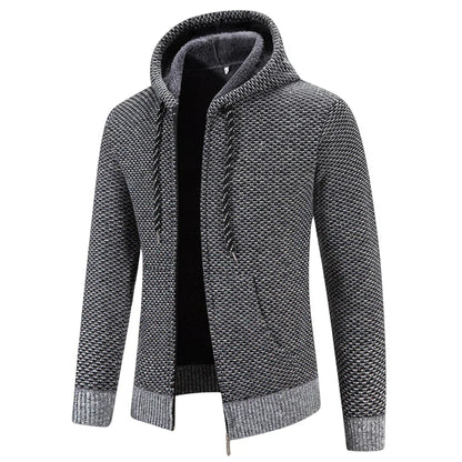 "Lucas™ | Strikket Hoodie med Lynlås" can be rewritten as "Lucas™ | Knit Zip-Up Hoodie".