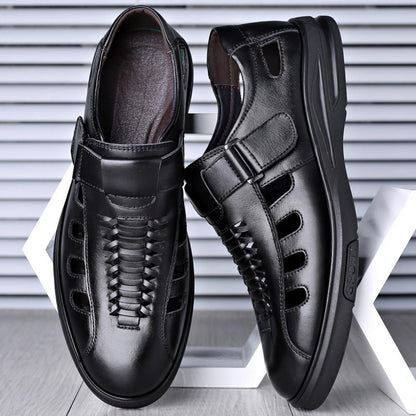 Steffen | Brune Læder Sport Sandaler" can be rewritten as "Steffen | Brown Leather Sport Sandals.