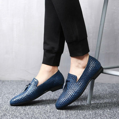 William | Woven Leather Slip-On Loafers