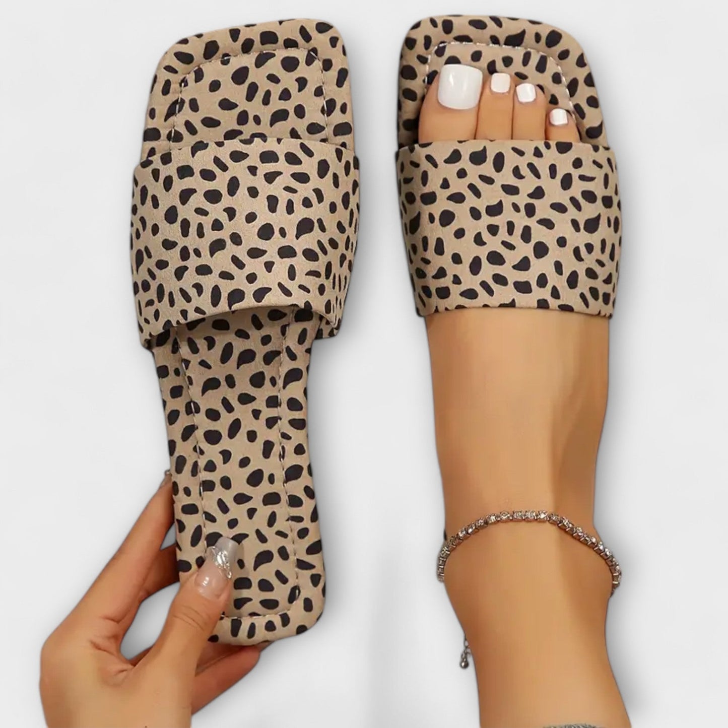 Leopardmønstrede Flade Sko