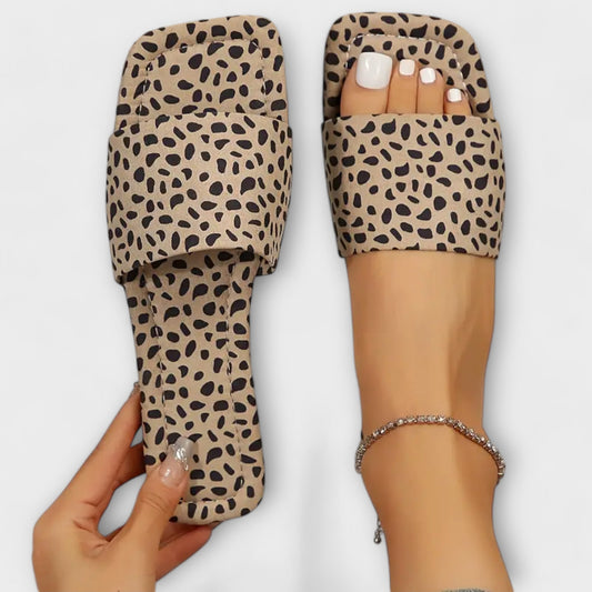Leopardmønstrede Flade Sko