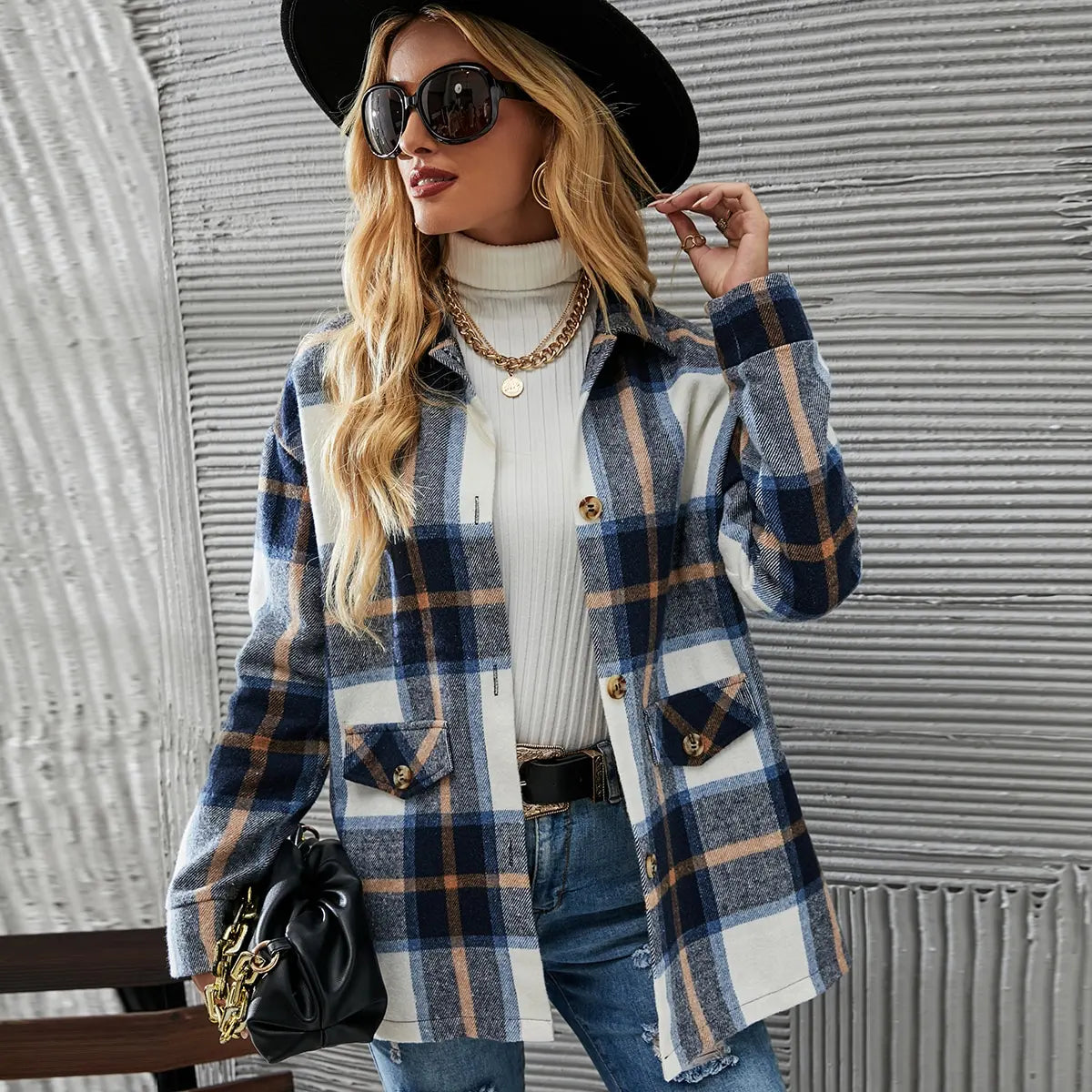 Kelly | Elegant Checked Blazer Jacket