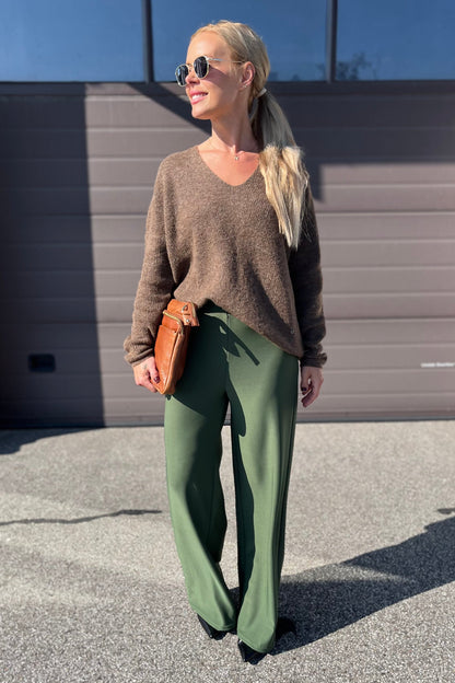 Henne Wide-Leg Pants | Army Green | Liberté Trousers
