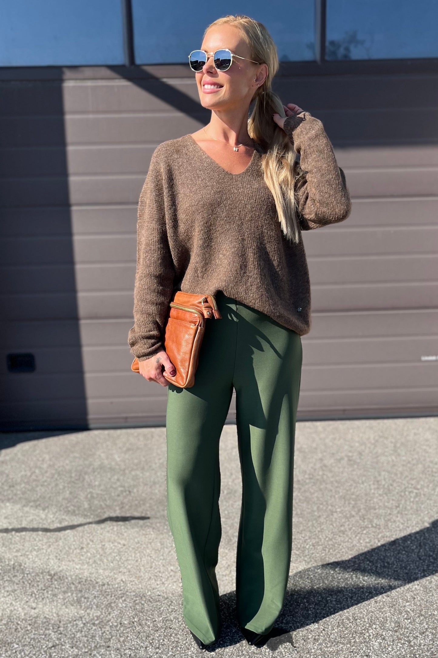 Henne Wide-Leg Pants | Army Green | Liberté Trousers