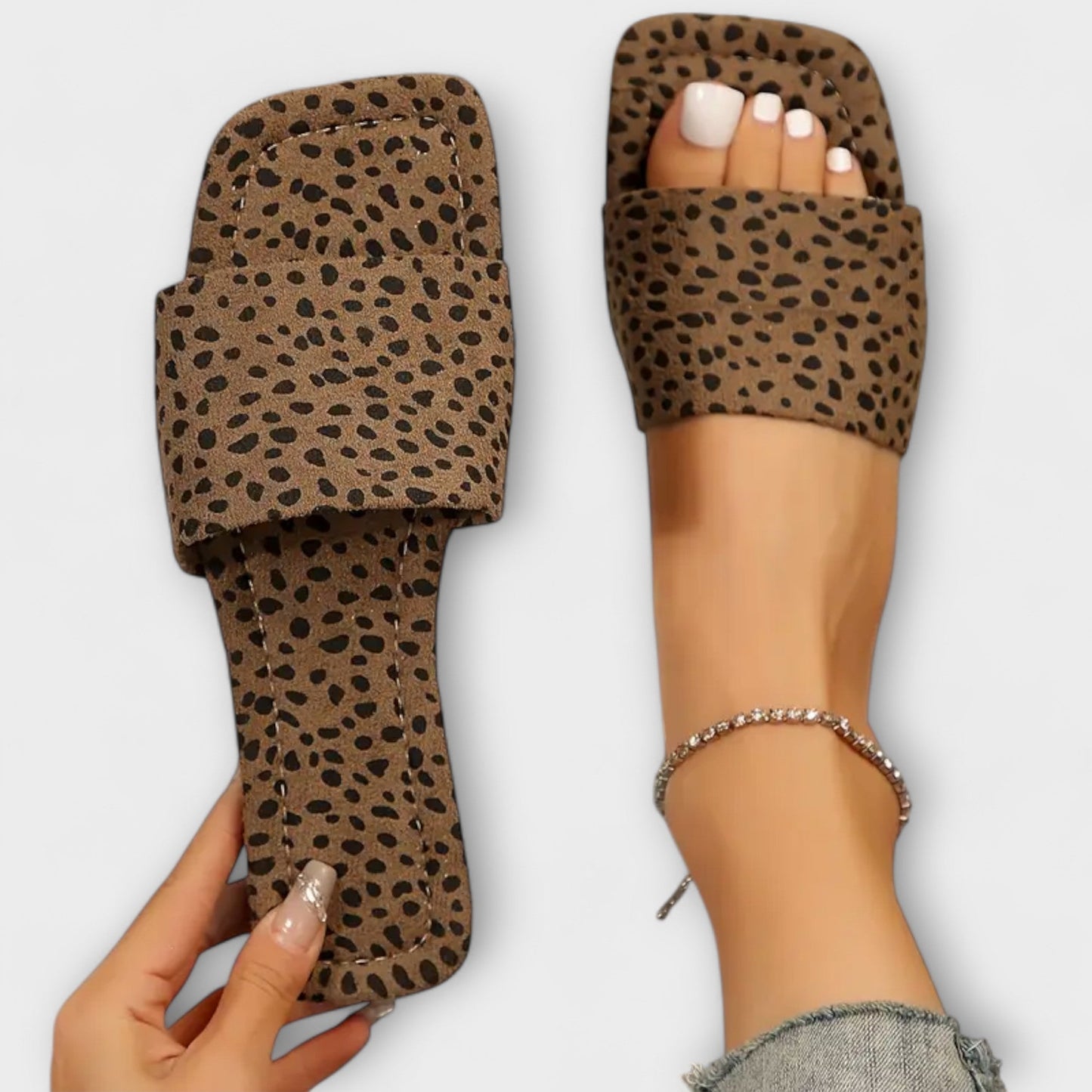 Leopardmønstrede Flade Sko