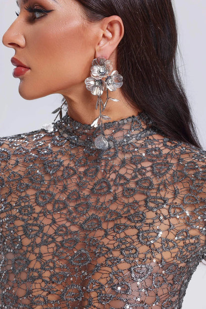 Aria™ – Sølv blomsterøreringe med elegant glans