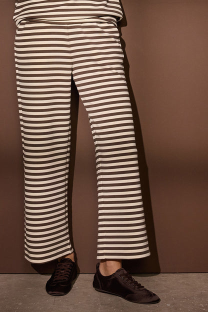 Tini Stripe Wide-Leg Pants | Brun | Statebird Trousers