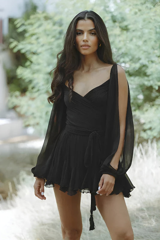 Juliane | Stilfuld Elegant Omslags Mini Kjole